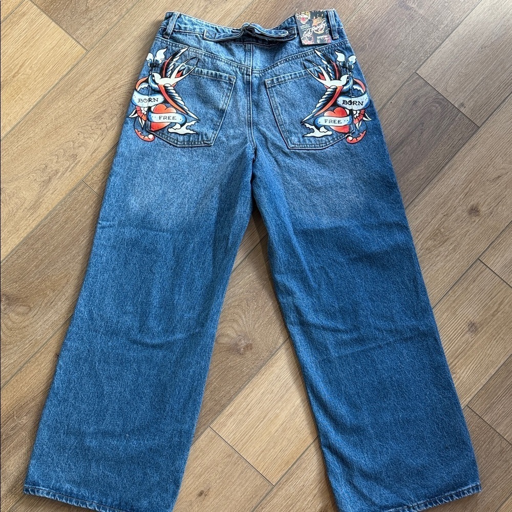 Ed Hardy Dark Blue Relaxed women’s Jeans - Picture 1 of 15